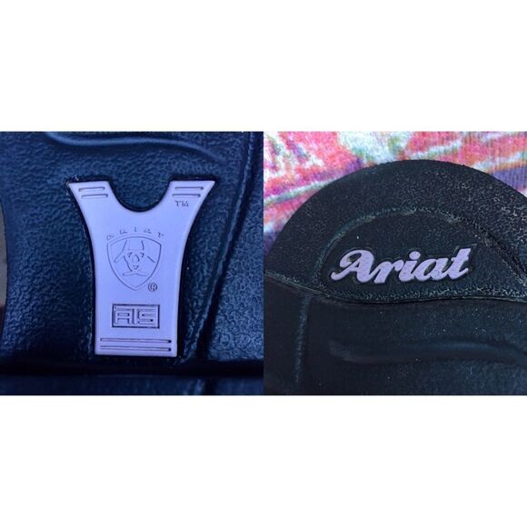 Ariat Black Leather Boots with Purple Stitching - Picture 15 of 16